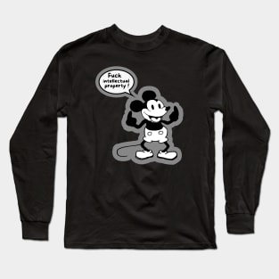 Mickey Mouse's message from the public domain Long Sleeve T-Shirt